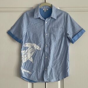 Boys Two-tone Twill Cotton blend Cabana Shirt Sz L